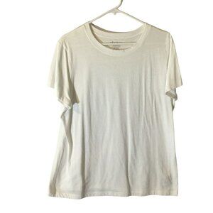 Old Navy Vintage Short Sleeve Tee Crew Neck Pullover White Roomy Women's Size XL